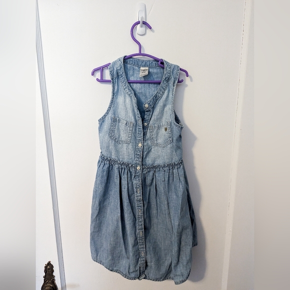 ✨3/$20 6T Oshkosh Denim Button Up Dress - Picture 1 of 3